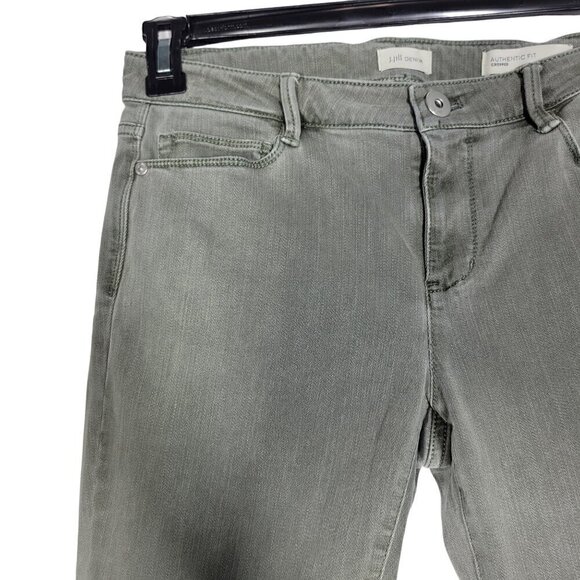 J. Jill Women's Denim Cropped Green Stretch Jeans "Authentic Fit Cropped" Size 4 - Picture 3 of 12